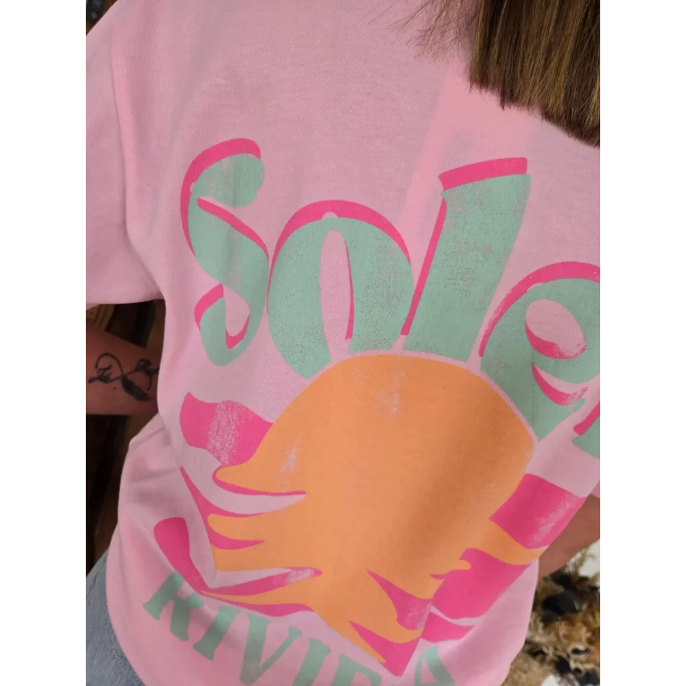 T-shirt Soleil Riviera rose