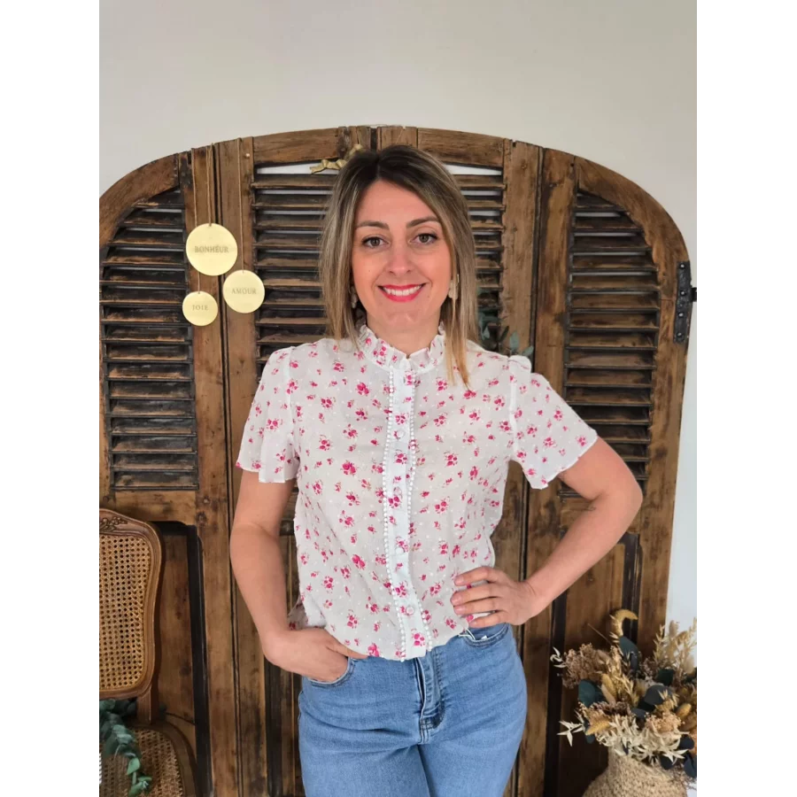 Blouse Jessica fleurs rose