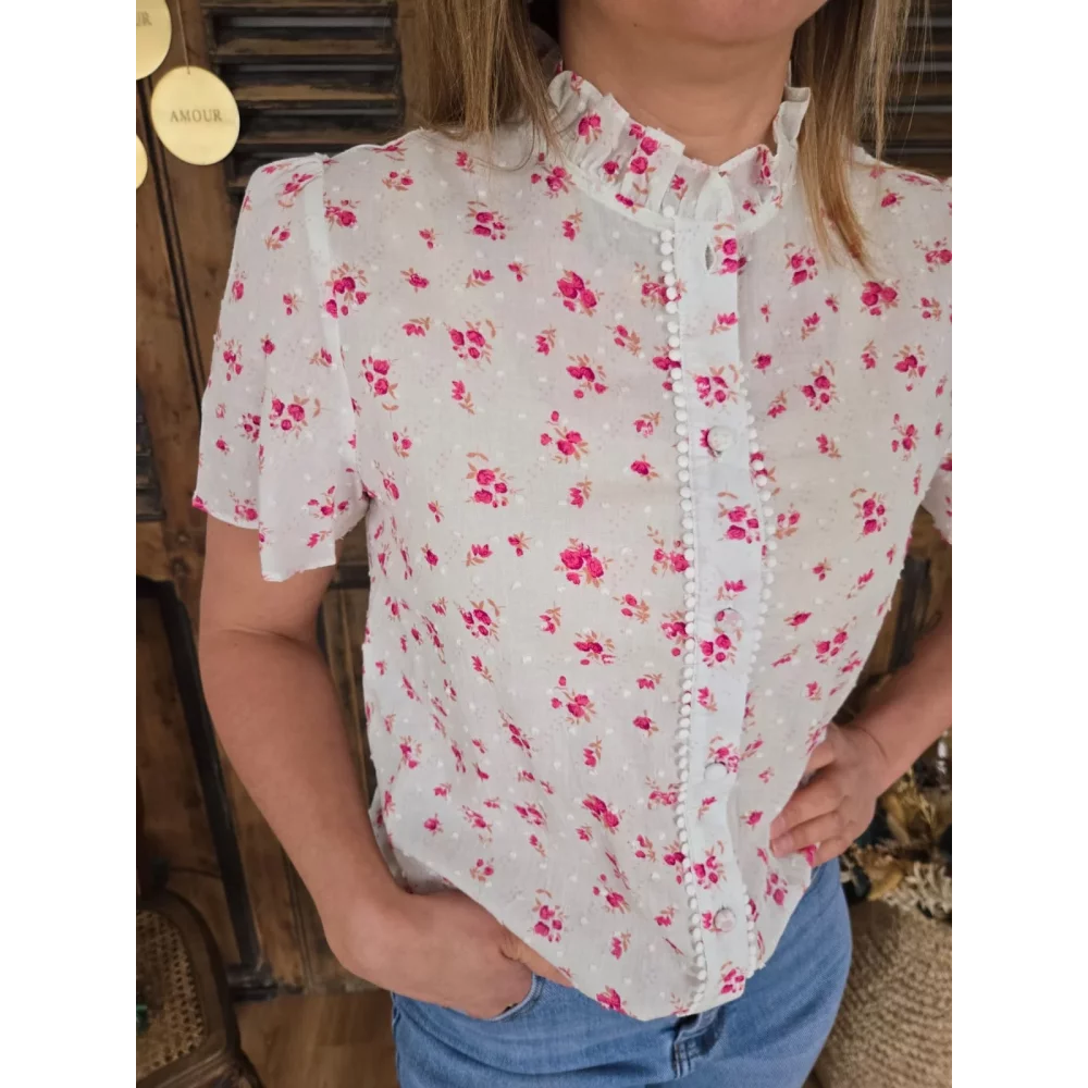 Blouse Jessica fleurs rose