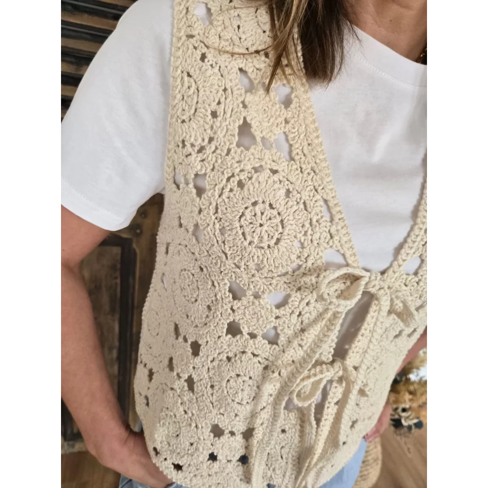 Bolero Marius crochet beige