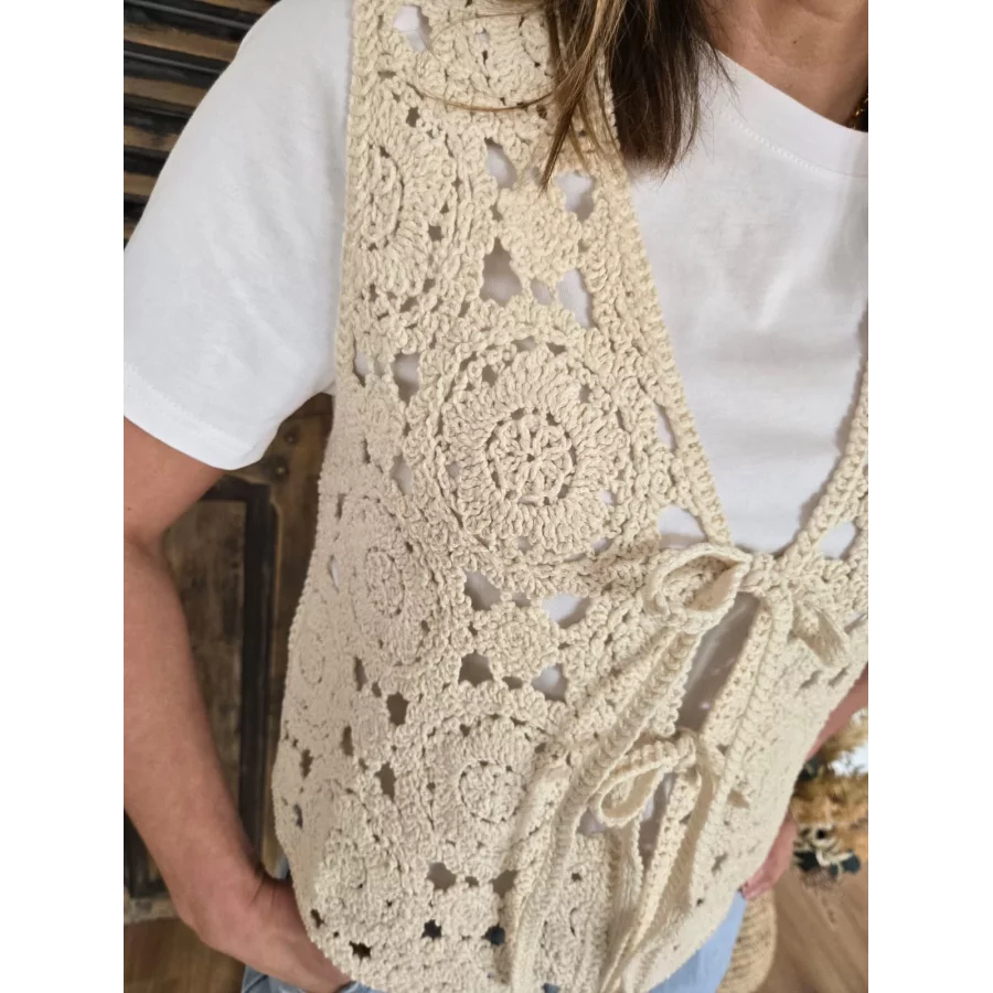 Bolero Marius crochet beige