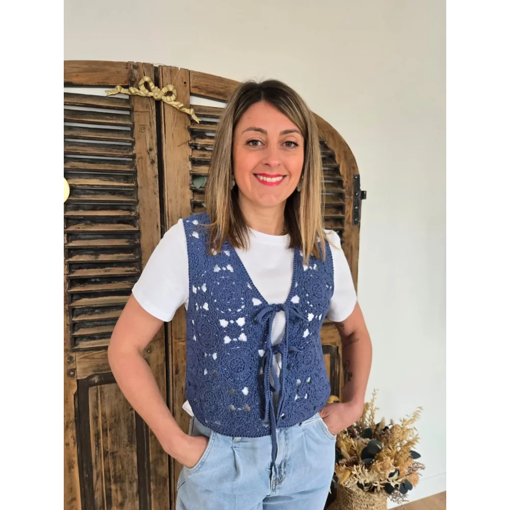 Bolero Marius crochet bleu