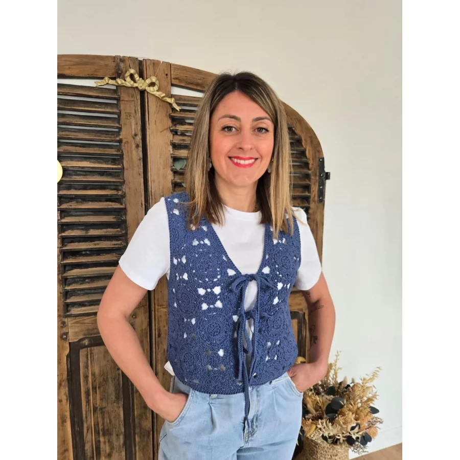 Bolero Marius crochet bleu