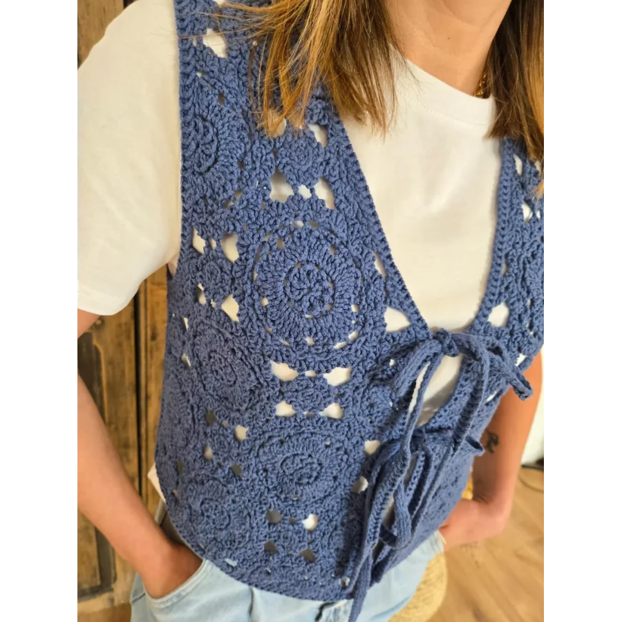 Bolero Marius crochet bleu