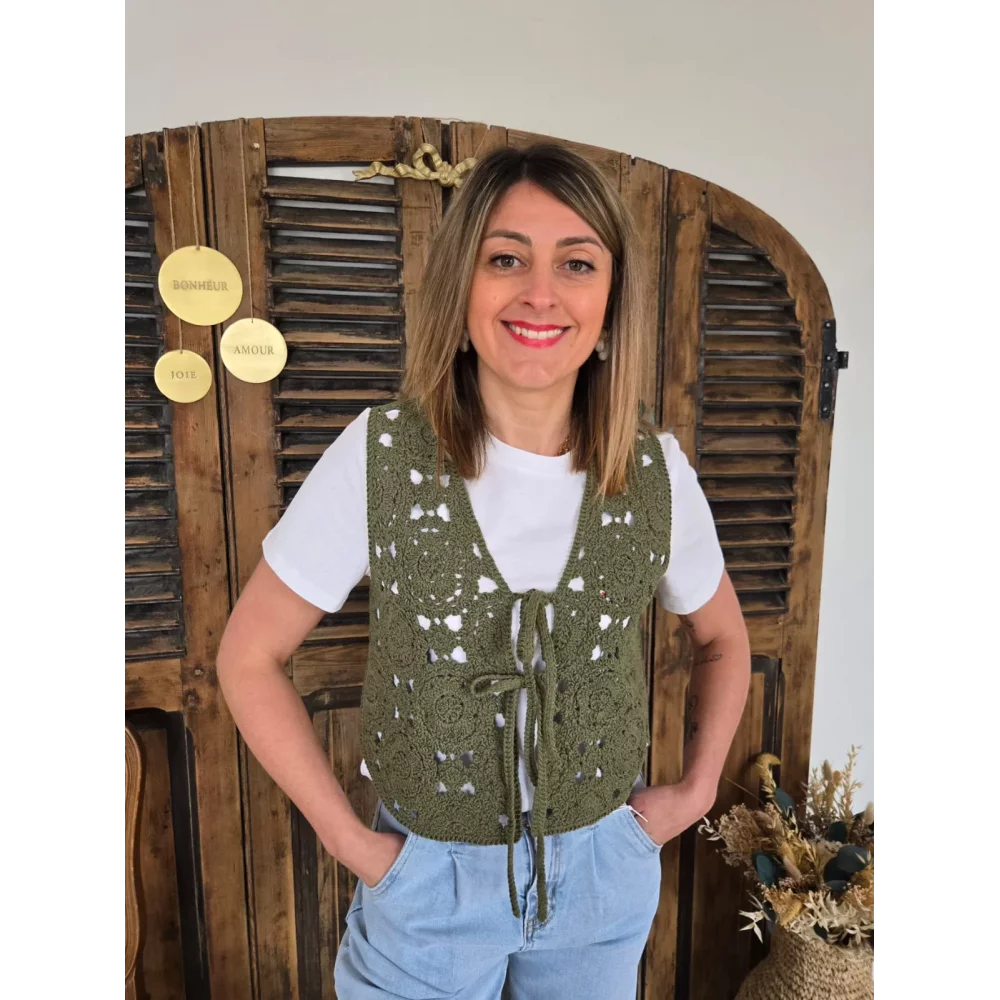 Bolero Marius crochet kaki