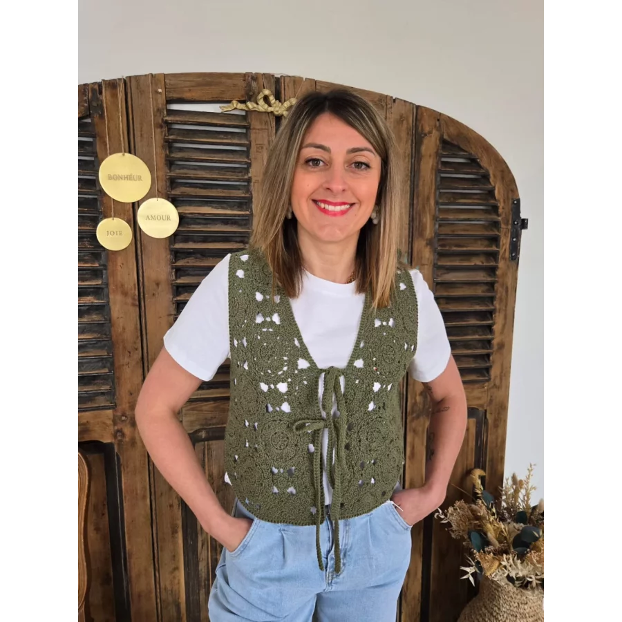 Bolero Marius crochet kaki