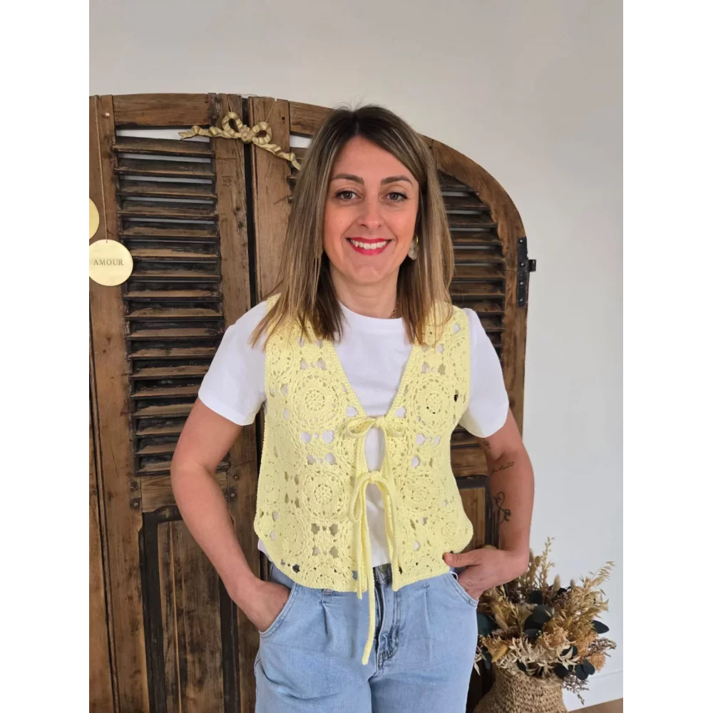Bolero Marius crochet jaune