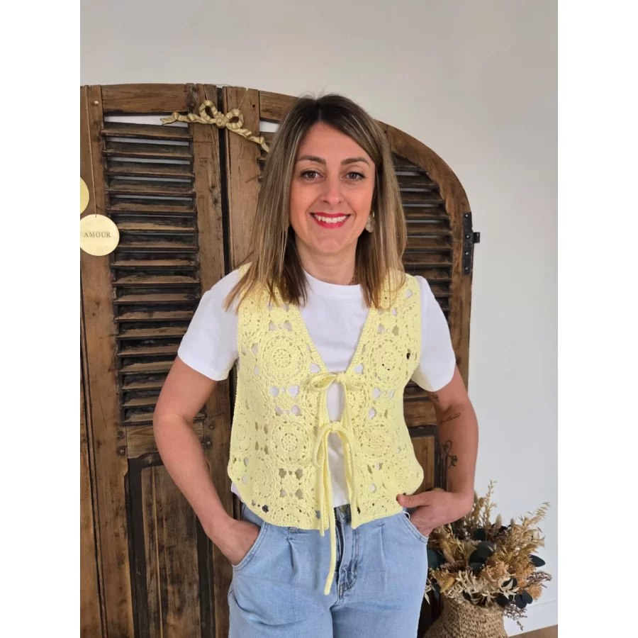 Bolero Marius crochet jaune