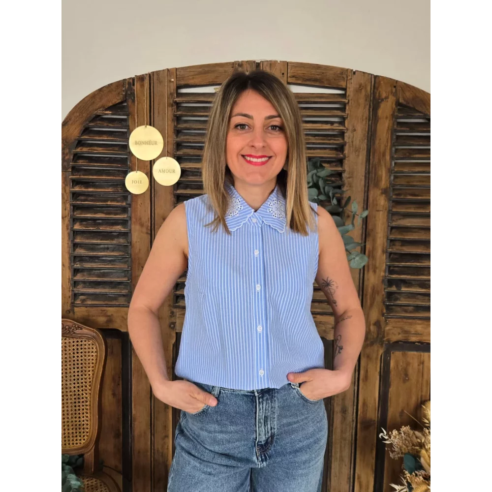 Chemise Lyna rayée bleu