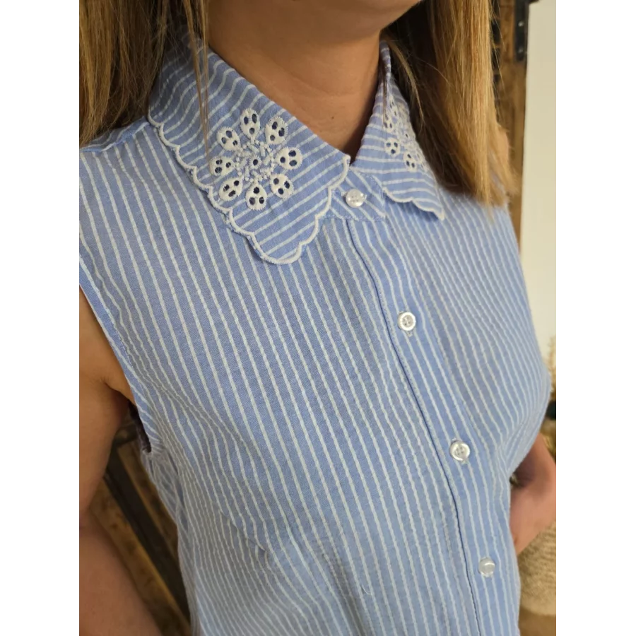 Chemise Lyna rayée bleu