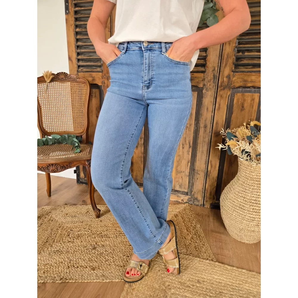 Jean Samuel wideleg bleu delavé