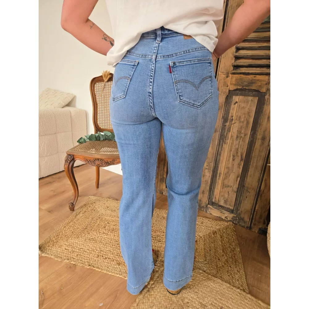 Jean Samuel wideleg bleu delavé