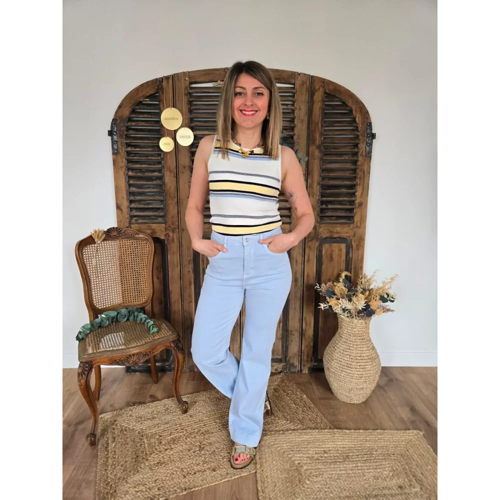 Jean Samuel wideleg bleu ciel