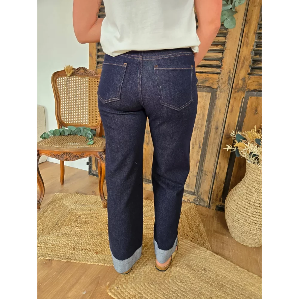 Jean Joshua wideleg bleu vintage 7/8ème revers