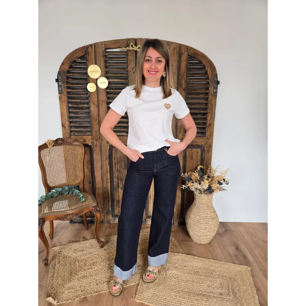 Jean Joshua wideleg bleu vintage 7/8ème revers