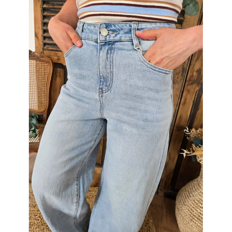 Jean balloon / barrel John bleu delavé
