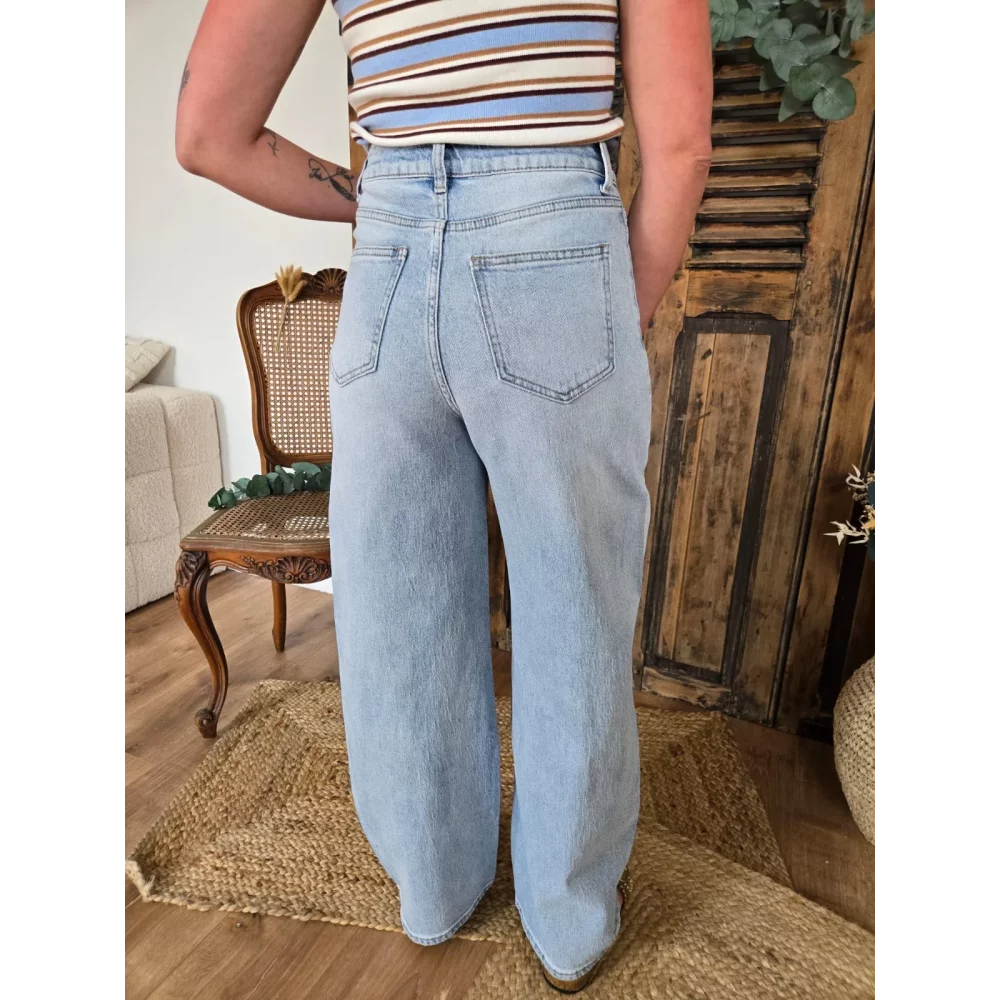 Jean balloon / barrel John bleu delavé