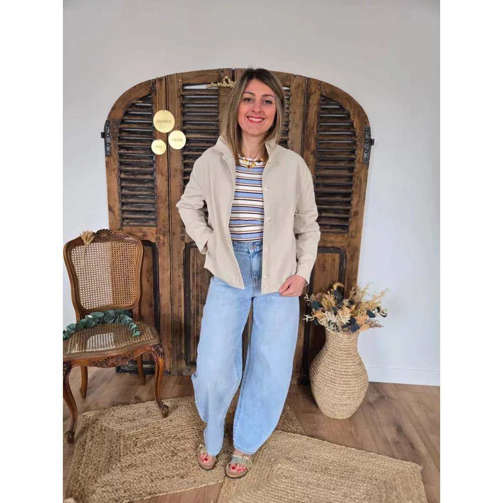 Jean balloon / barrel John bleu delavé