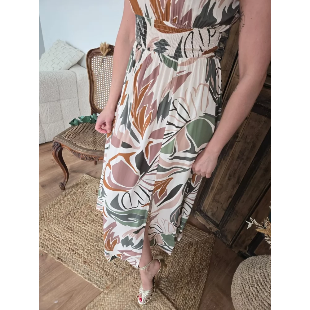 Robe longue Joanne motif naturel