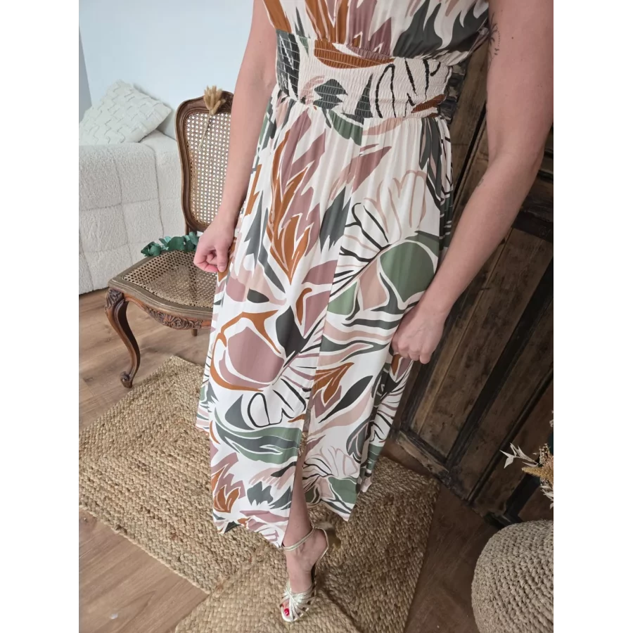 Robe longue Joanne motif naturel