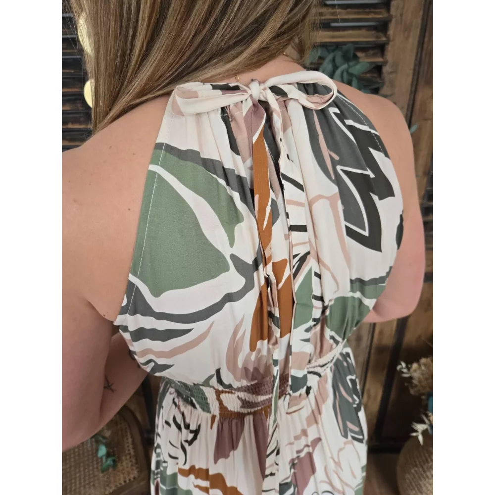 Robe longue Joanne motif naturel