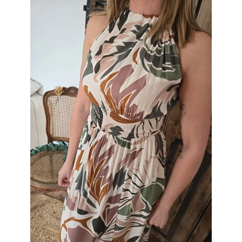 Robe longue Joanne motif naturel