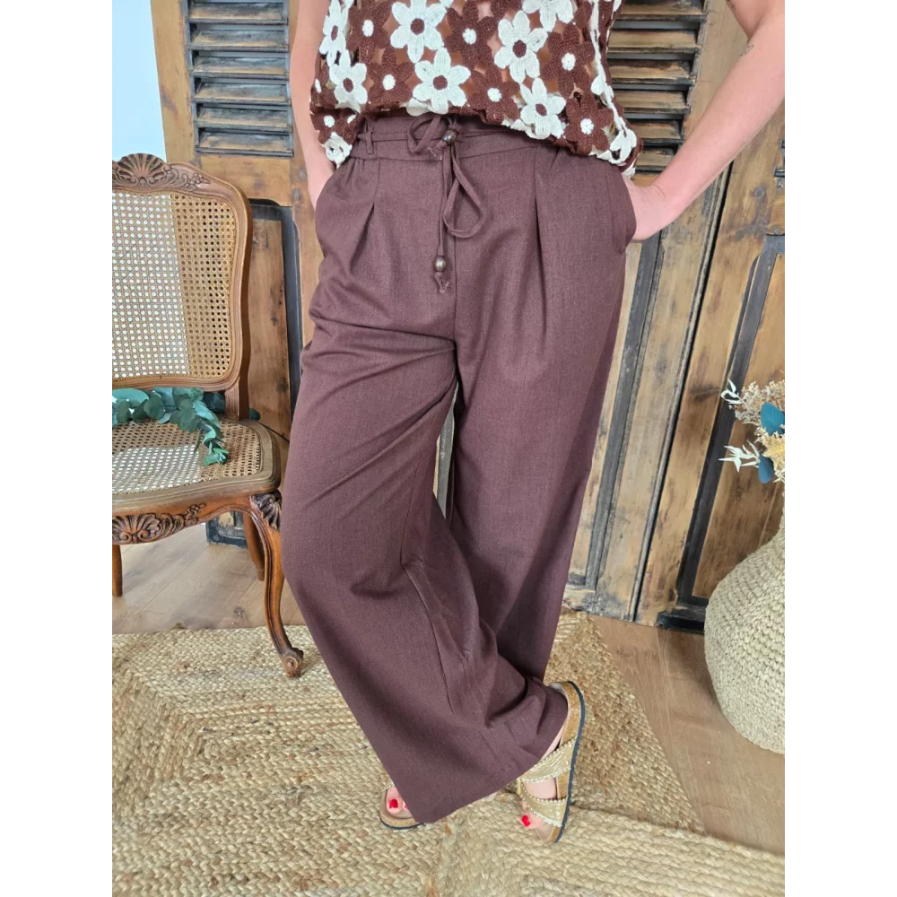 Pantalon Louison fluide choco