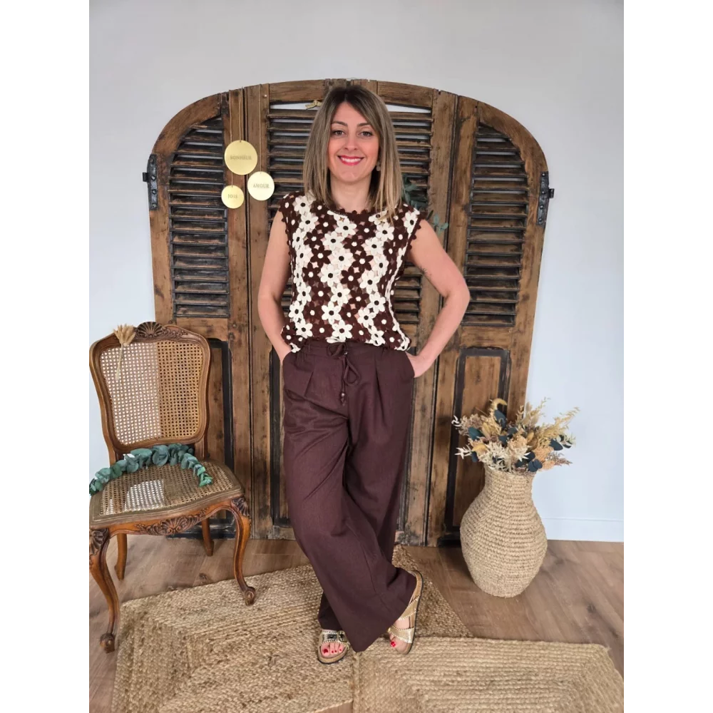 Pantalon Louison fluide choco