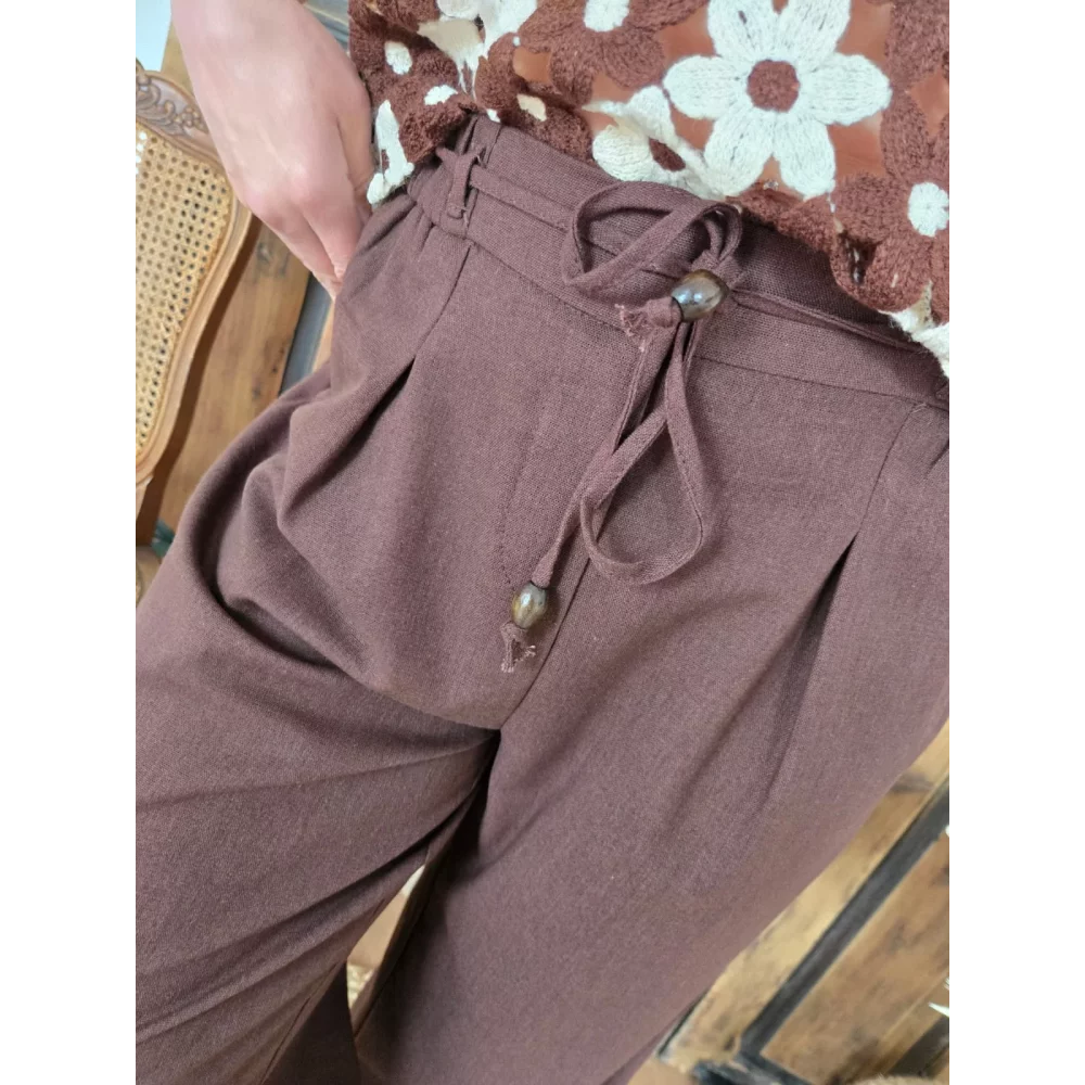 Pantalon Louison fluide choco
