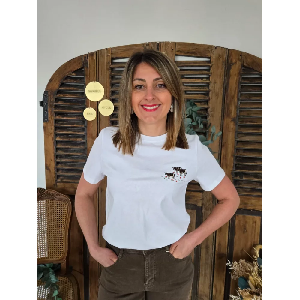T-shirt blanc Vaches