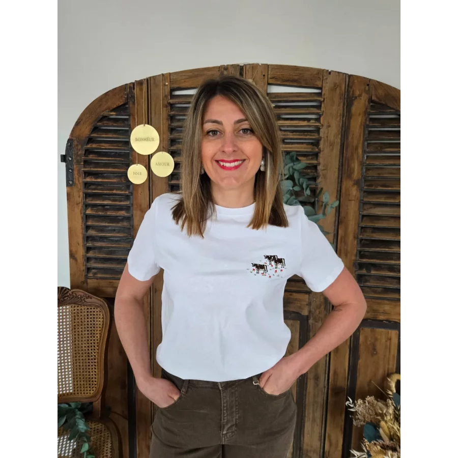 T-shirt blanc Vaches