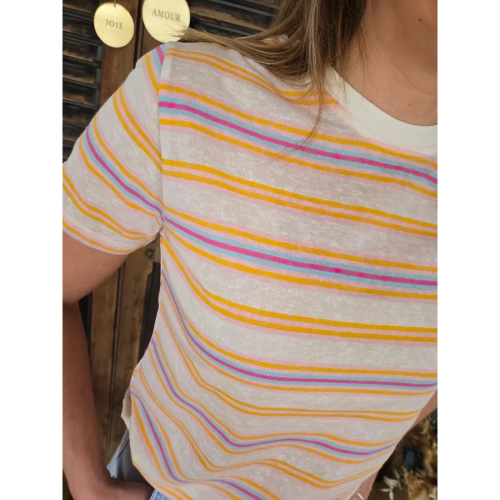 T-shirt Robin rayé jaune