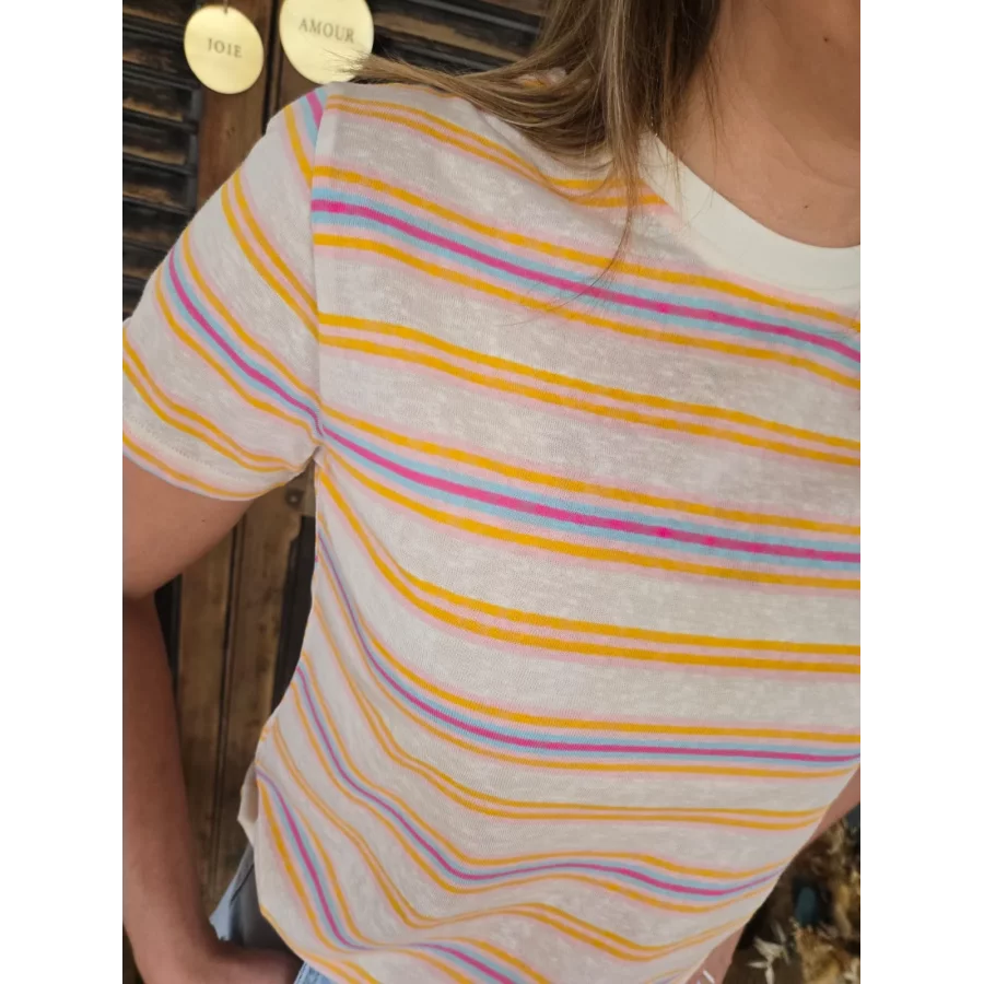 T-shirt Robin rayé jaune