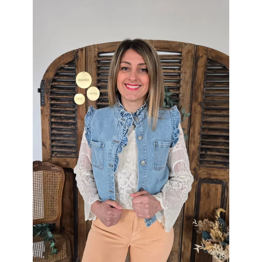 Veste en jean sans manches Corine