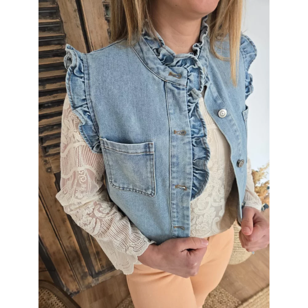 Veste en jean sans manches Corine