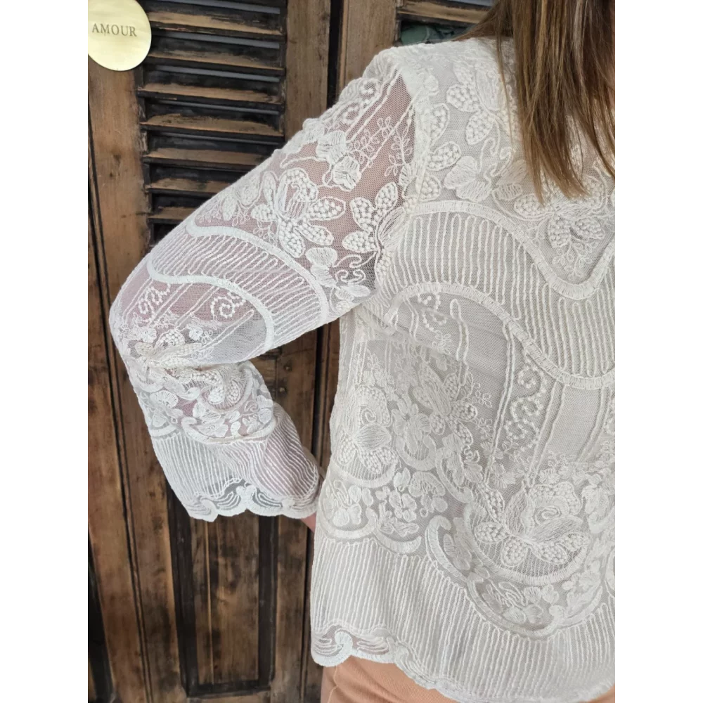 Blouse Jennifer dentelle beige