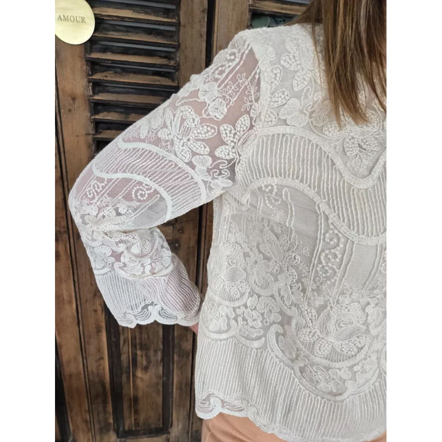 Blouse Jennifer dentelle beige