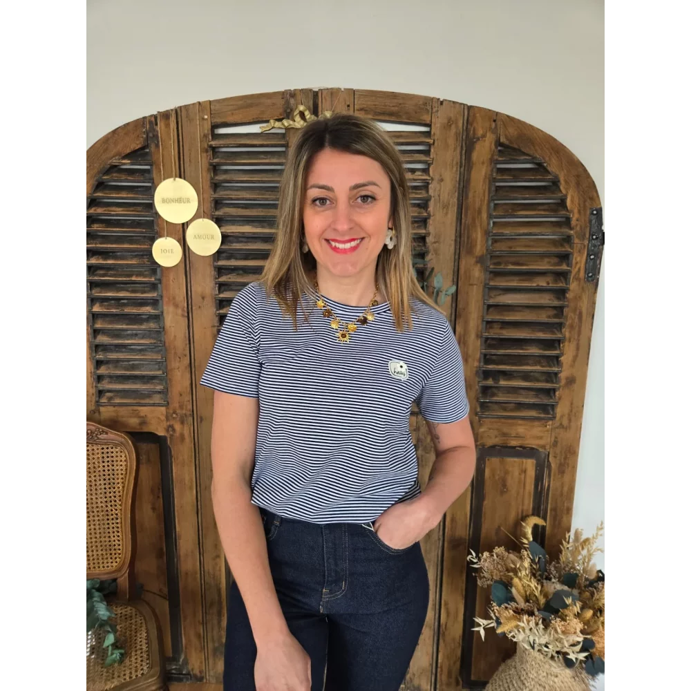 T-shirt Holiday rayée marine