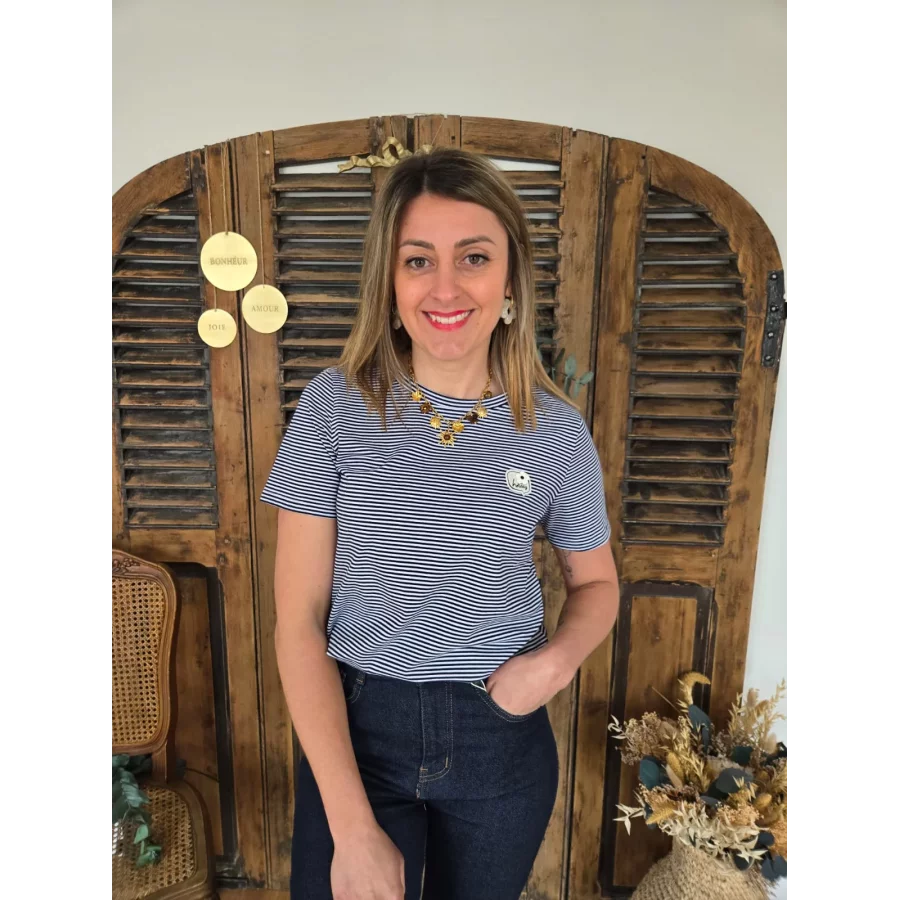 T-shirt Holiday rayée marine