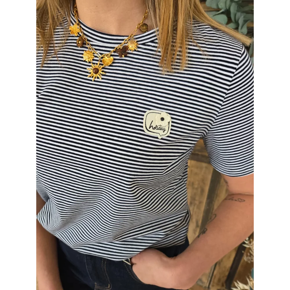 T-shirt Holiday rayée marine