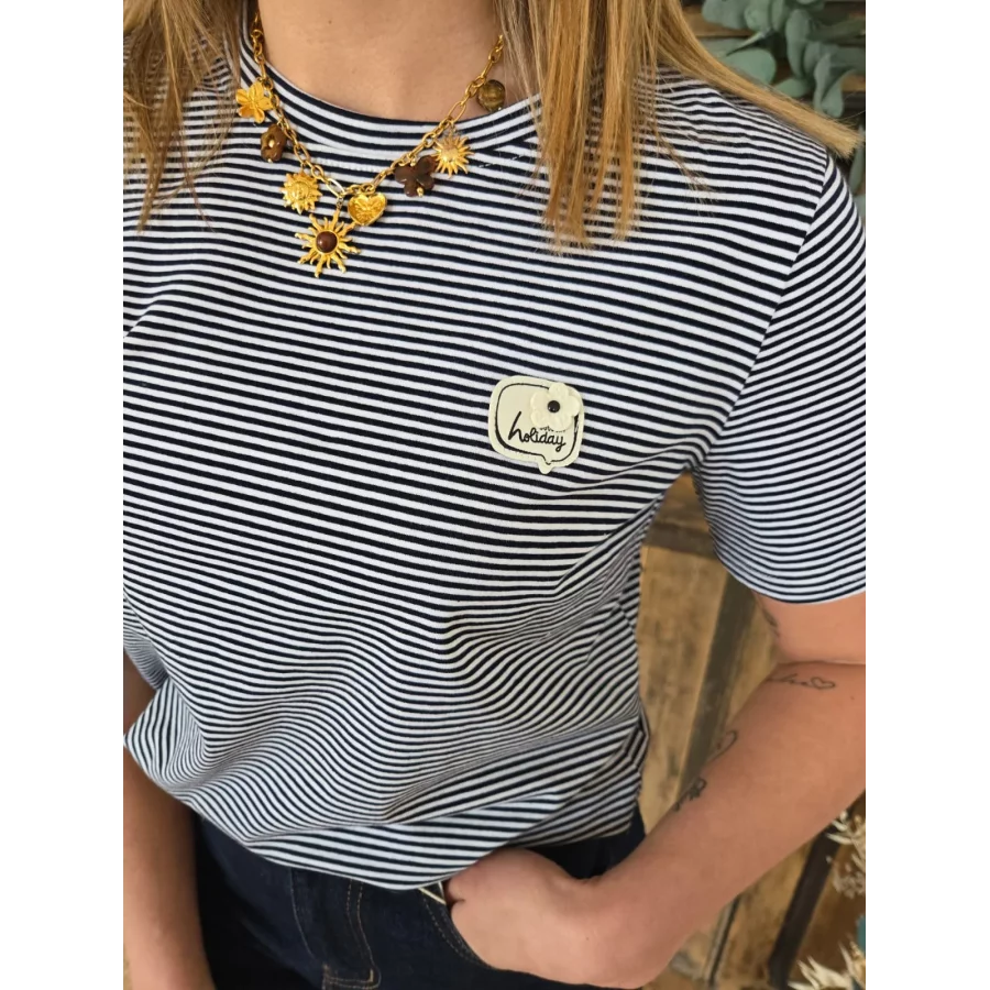 T-shirt Holiday rayée marine