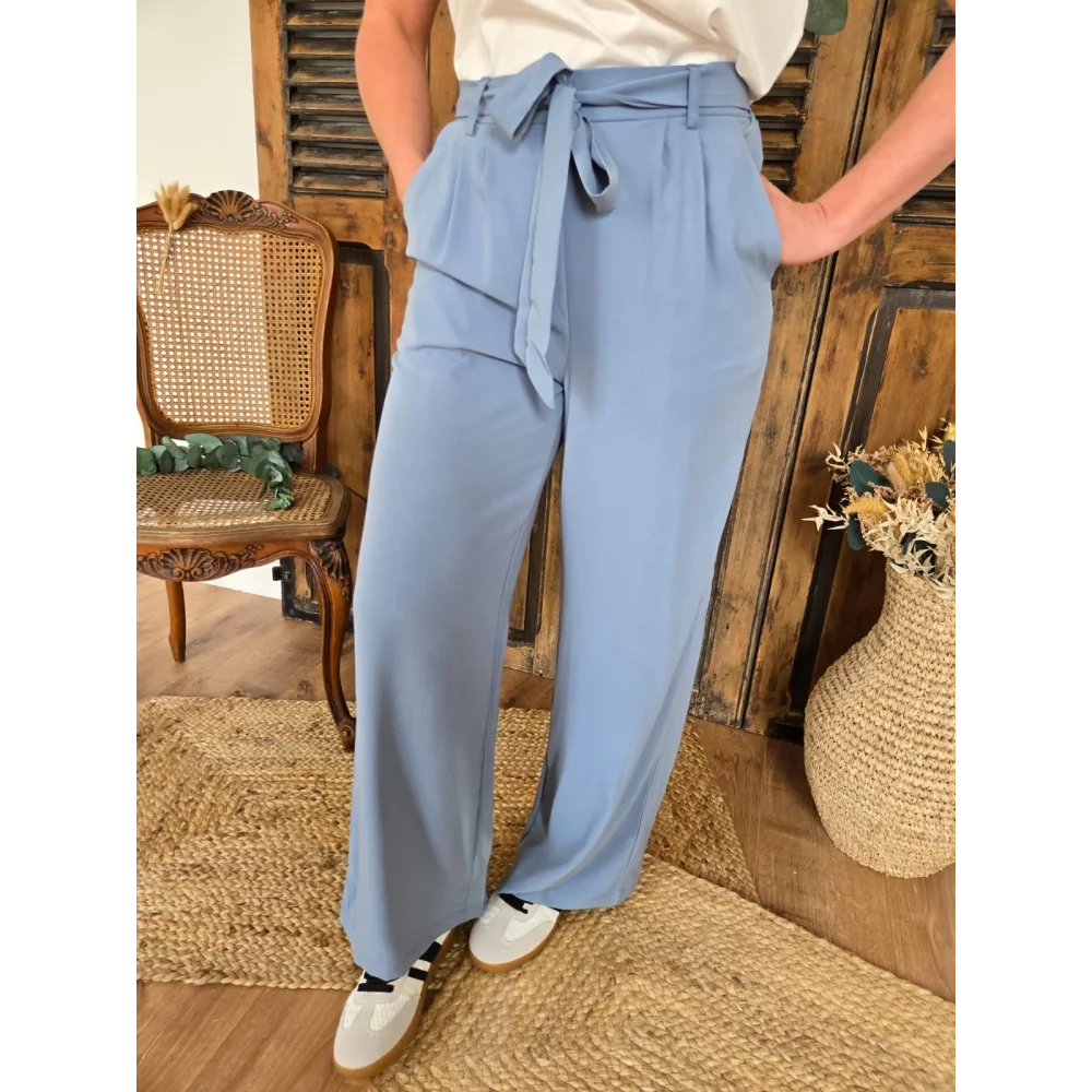 Pantalon fluide Sylvestre bleu glacier