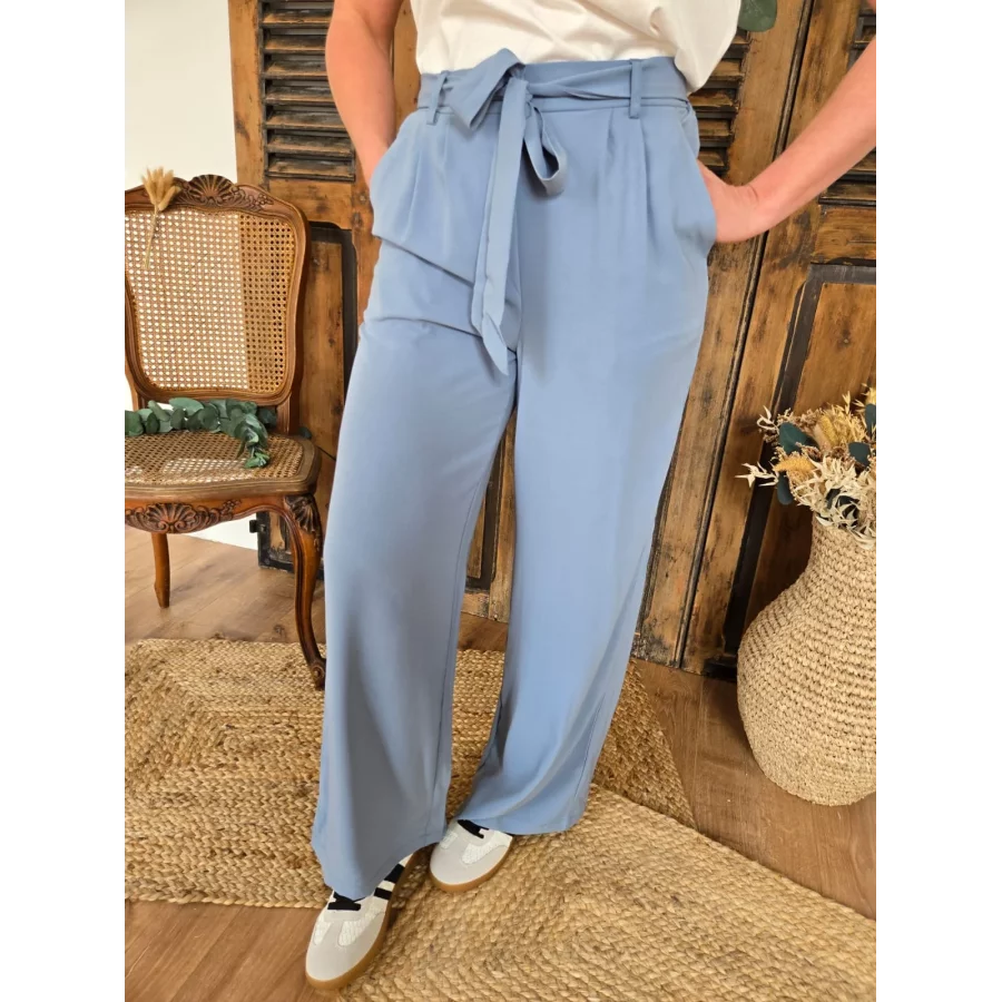 Pantalon fluide Sylvestre bleu glacier