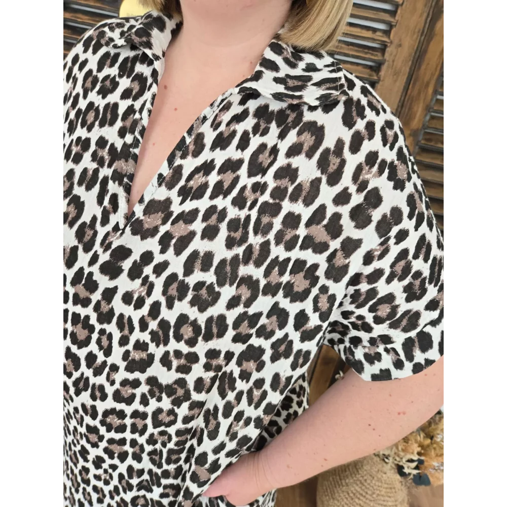 Robe Julienne leopard gaze de coton