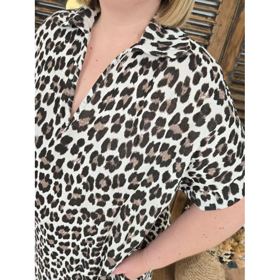 Robe Julienne leopard gaze de coton