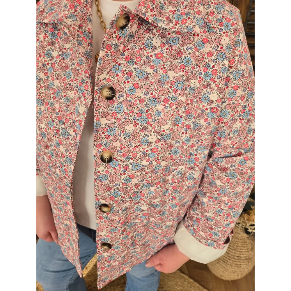 Veste Lydie fleurs rose