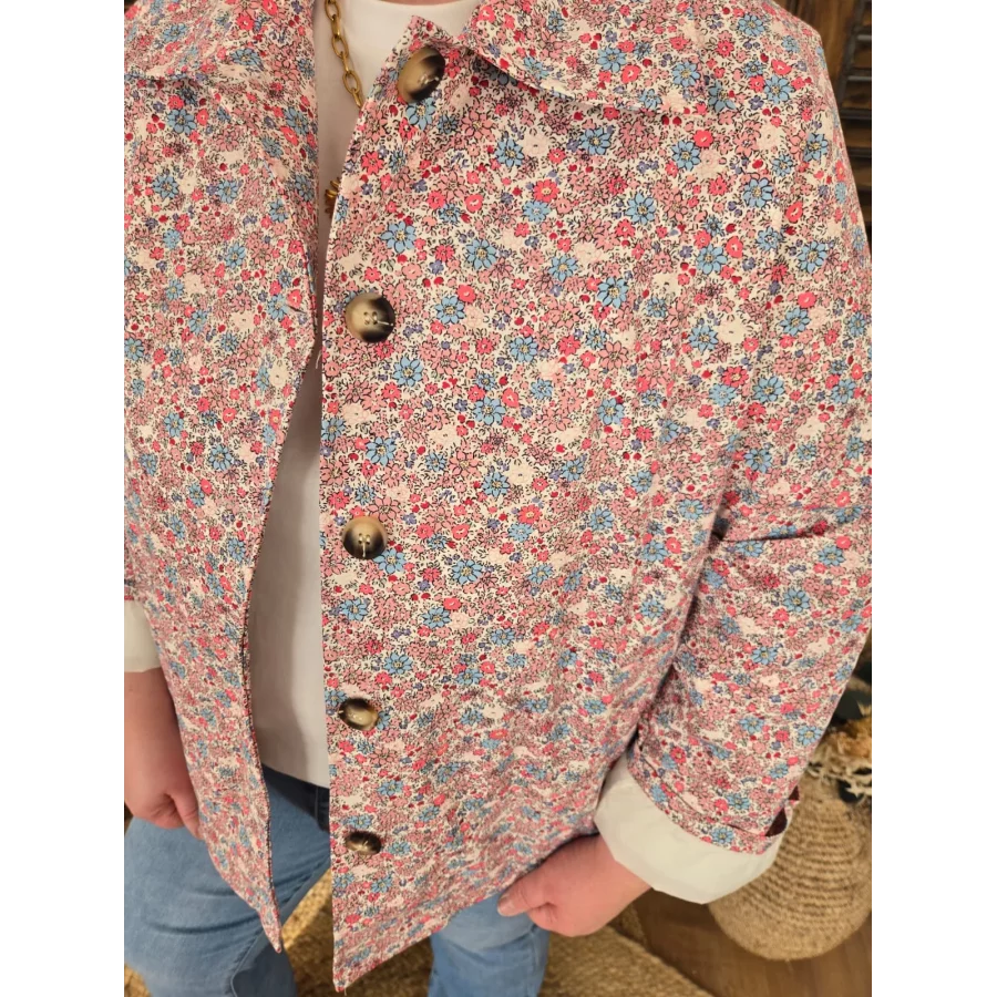 Veste Lydie fleurs rose