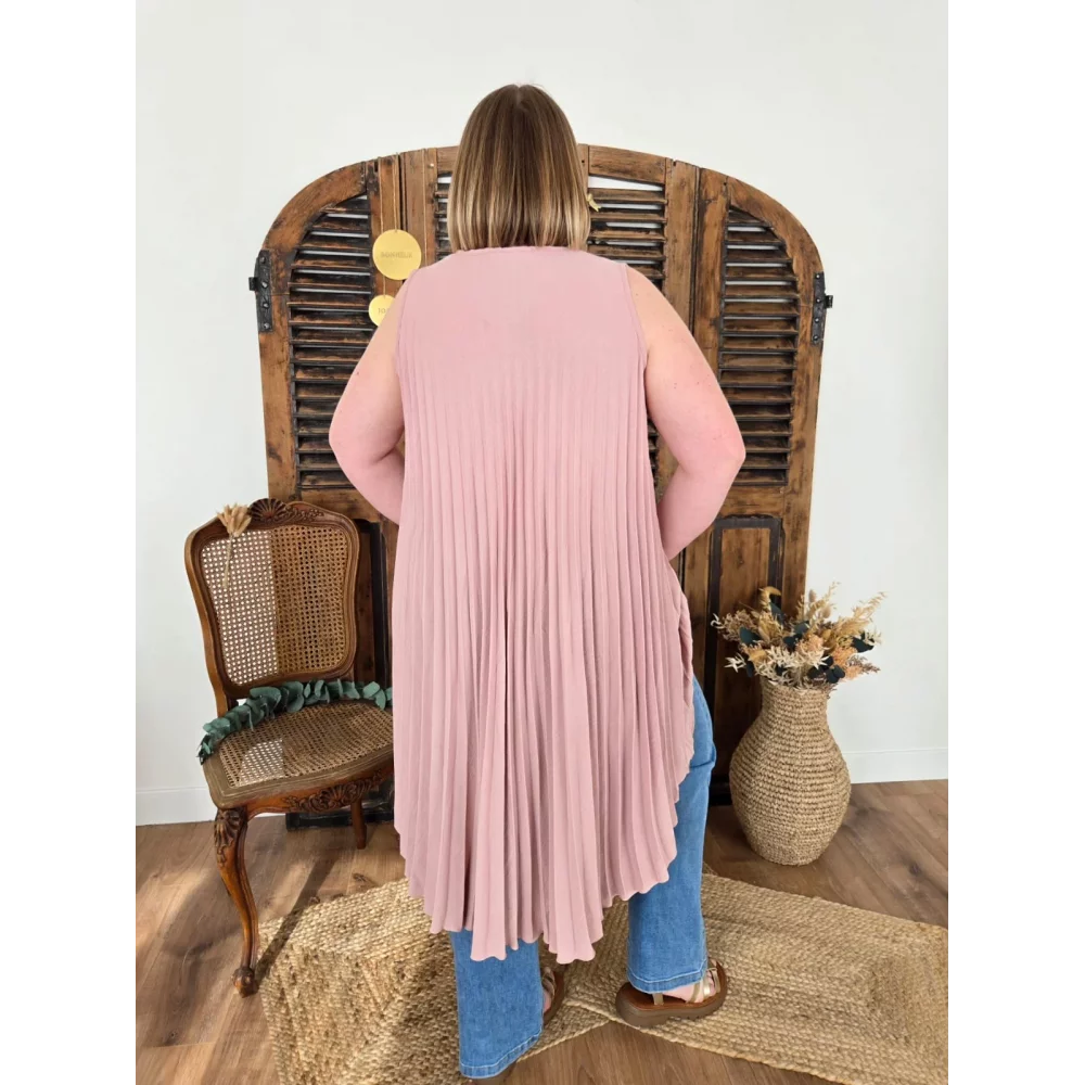 Tunique Louna rose plissée asymetrique