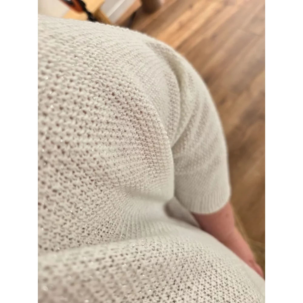 Pull Octave maille lurex blanc