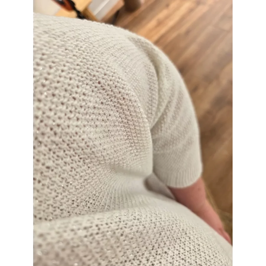 Pull Octave maille lurex blanc